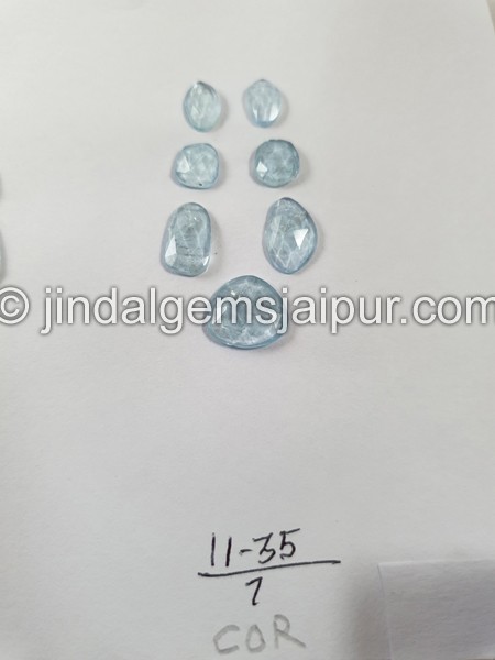 Aquamarine Rose Cut Slices