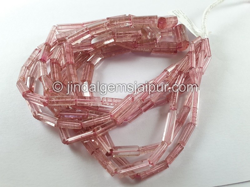Pink Tourmaline Step Cut Pipe Beads -- TURA472