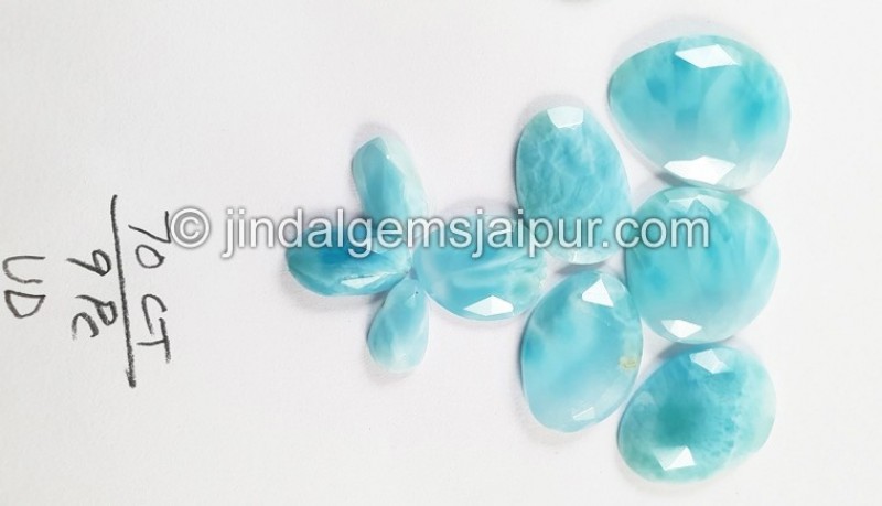 Larimar Rose Cut Slices