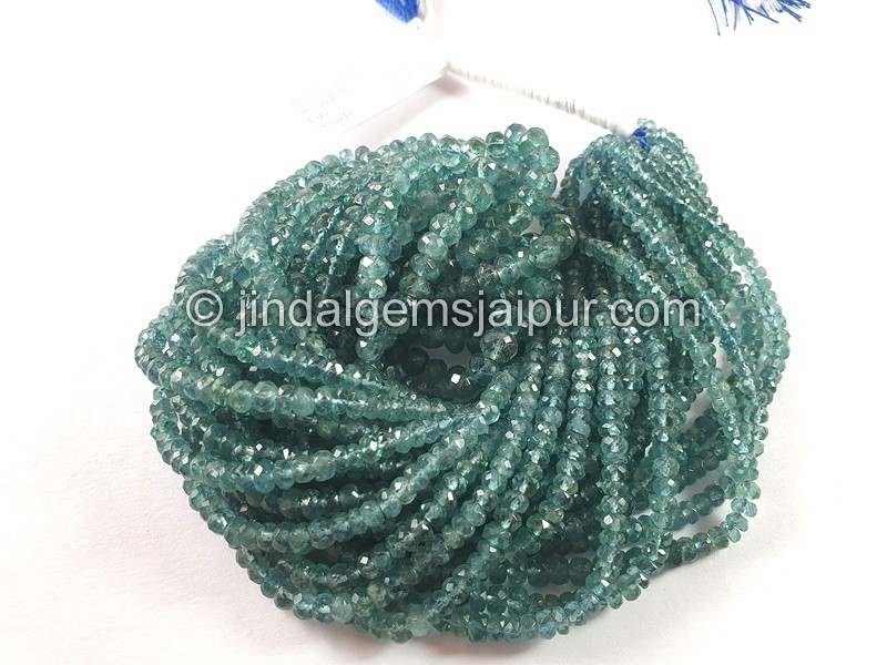 Indicolite Blue Tourmaline Faceted Roundelle Beads