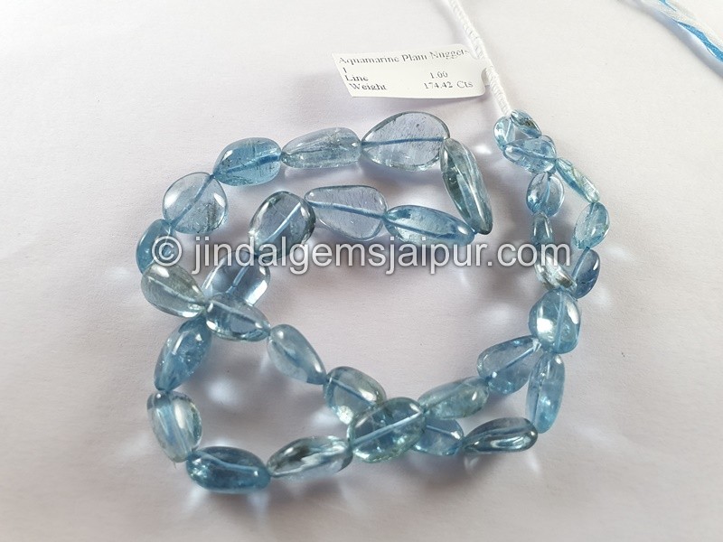 Aquamarine Plain Nuggets Beads