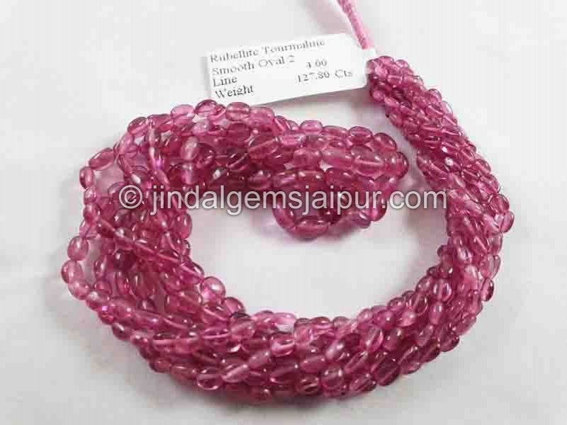 Rubellite Smooth Oval Beads