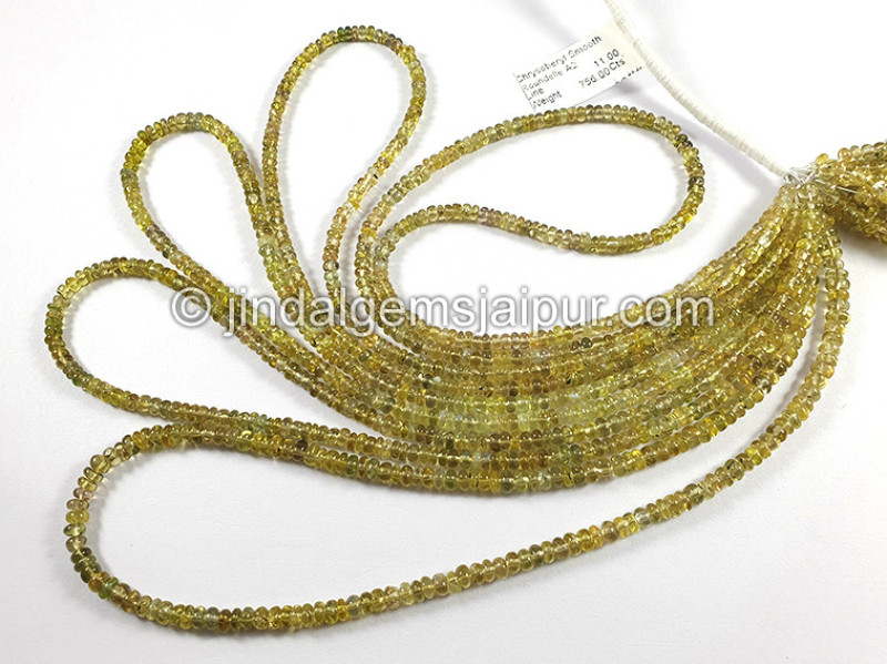 Chrysoberyl Smooth Roundelle Shape Beads