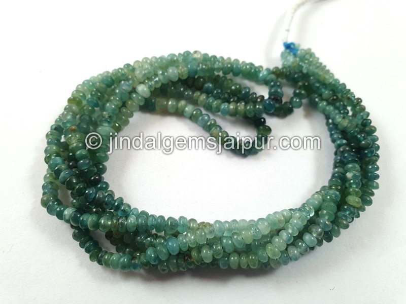 Grandidierite Shaded Smooth Roundelle Beads