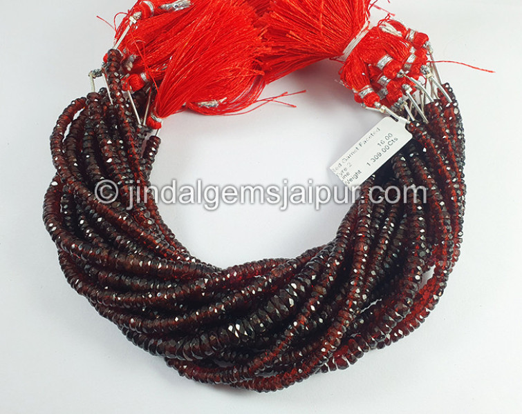 Red Garnet Faceted Tyre Shape Beads