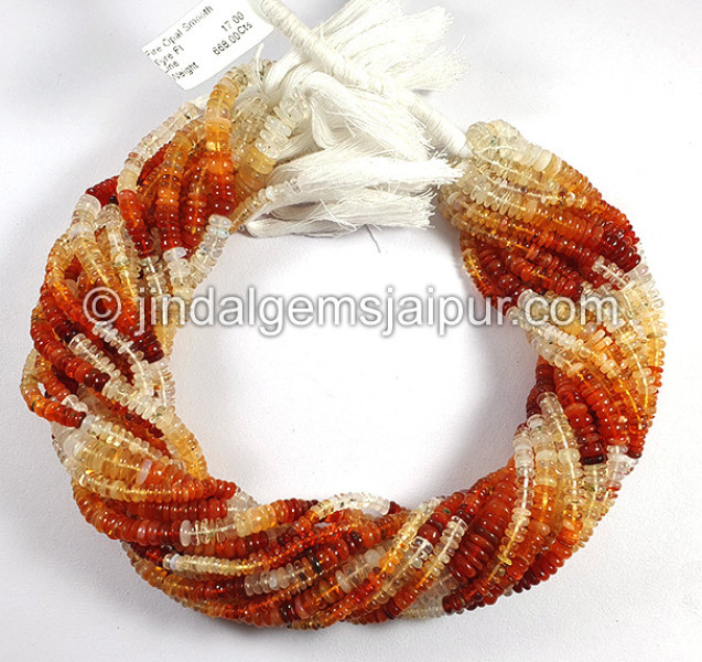 Fire Opal Smooth Tyre Shape Beads