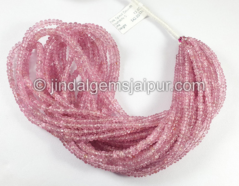 Pink Spinel Smooth Roundelle Shape Beads