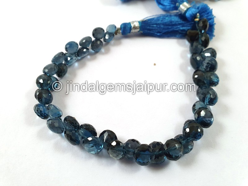 London Blue Topaz Faceted Onion Beads