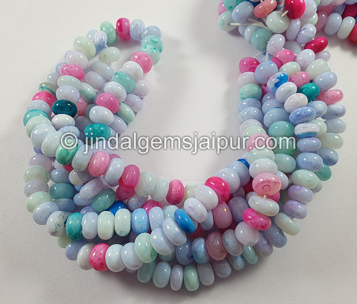Multi Opal Smooth Roundelle Shape Beads