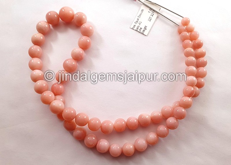 Pink Opal Smooth Balls Shape Beads