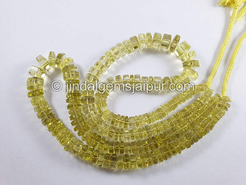 Lemon Quartz Step Cut Bolt Shape Beads