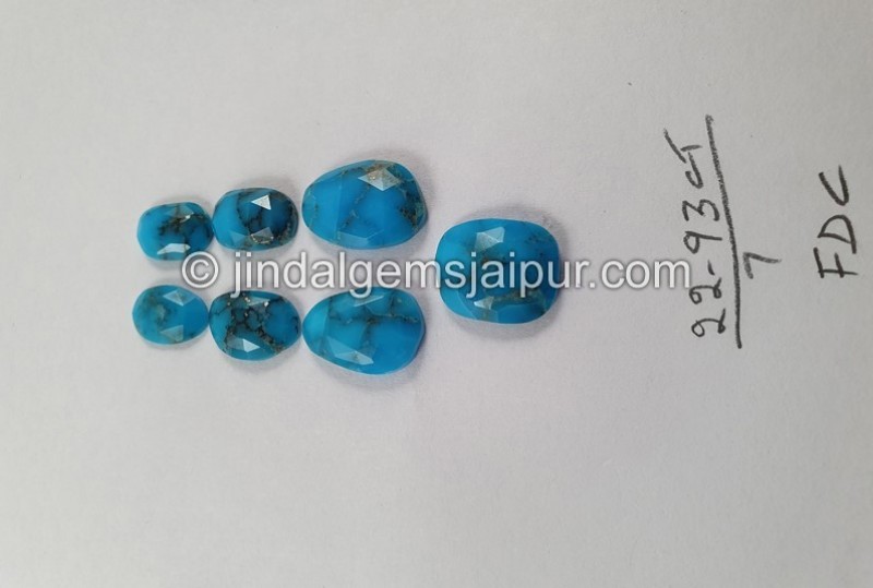 Black Spiderweb Turquoise Rose Cut Slices