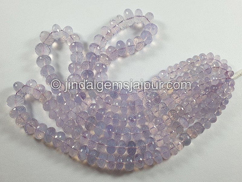 Scorolite Or Lavender Quartz Faceted Roundelle Beads
