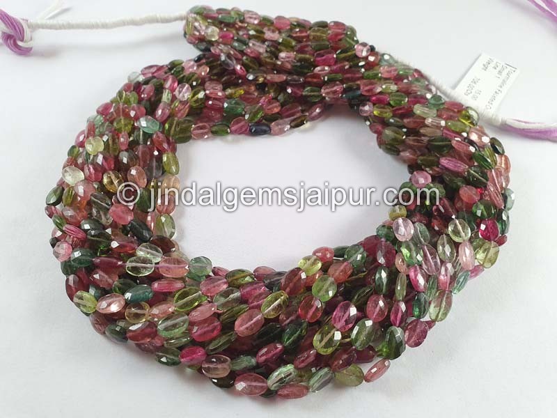 Tourmaline Faceted Oval Beads
