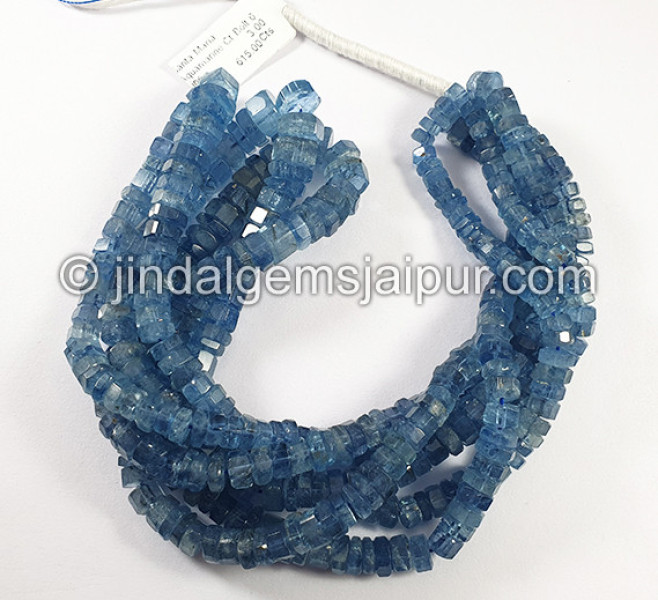 Santa Maria Aquamarine Cut Bolt Shape Beads