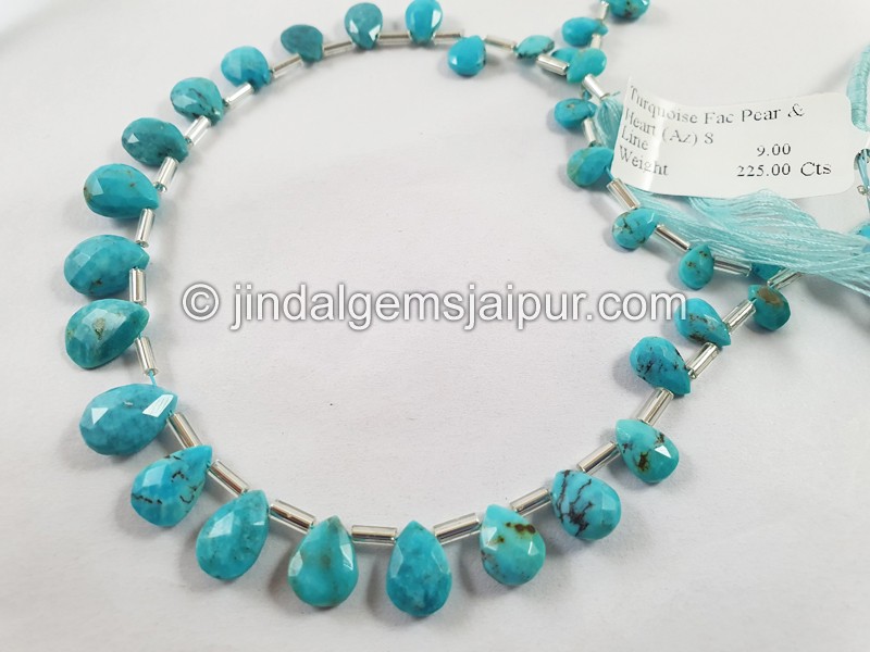 Turquoise Arizona Faceted Pear Shape Beads