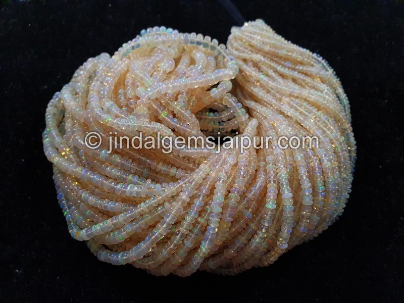 Yellow Ethiopian Opal Smooth Roundelle Beads