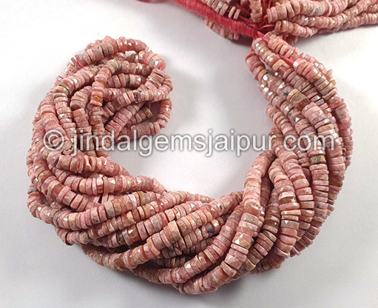 Rhodochrosite Faceted Tyre Shape Beads