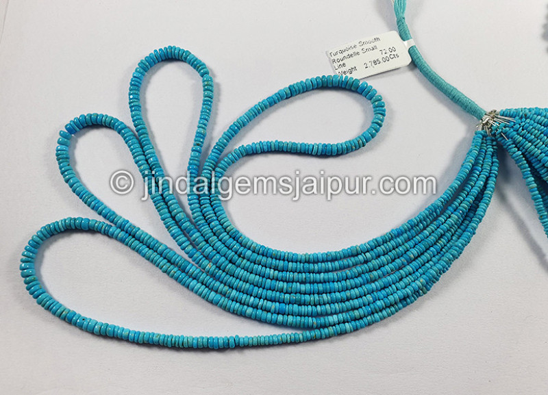 Turquoise Smooth Roundelle Shape Beads