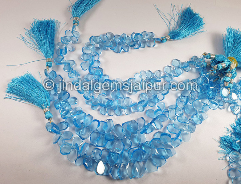 Swiss Blue Topaz Faceted Fancy Shape Beads