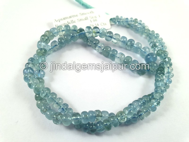 Aquamarine Smooth Roundelle Beads