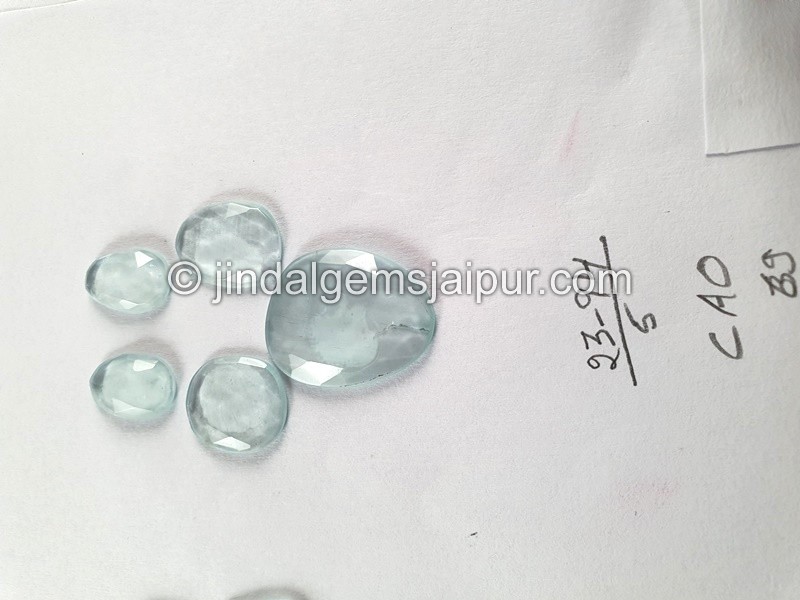 Milky Aquamarine Rose Cut Slices -- DEAQMA146