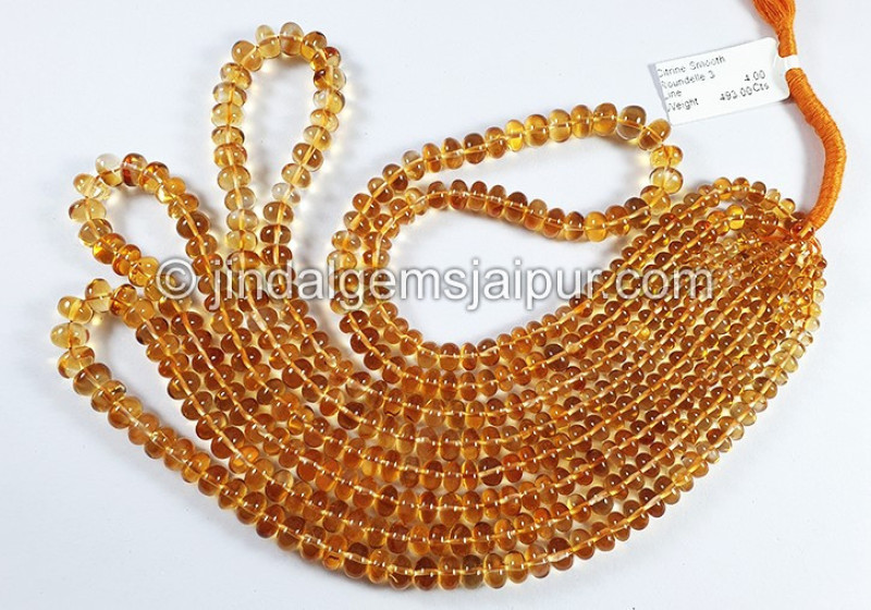 Citrine Smooth Roundelle Shape Beads