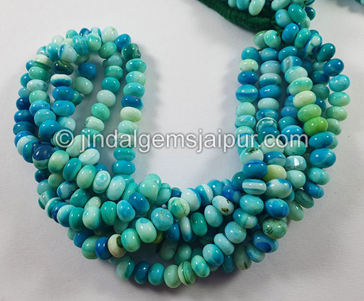 Multi Opal Smooth Roundelle Shape Beads