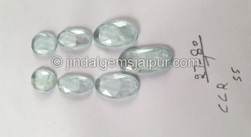 Milky Aquamarine Rose Cut Slices