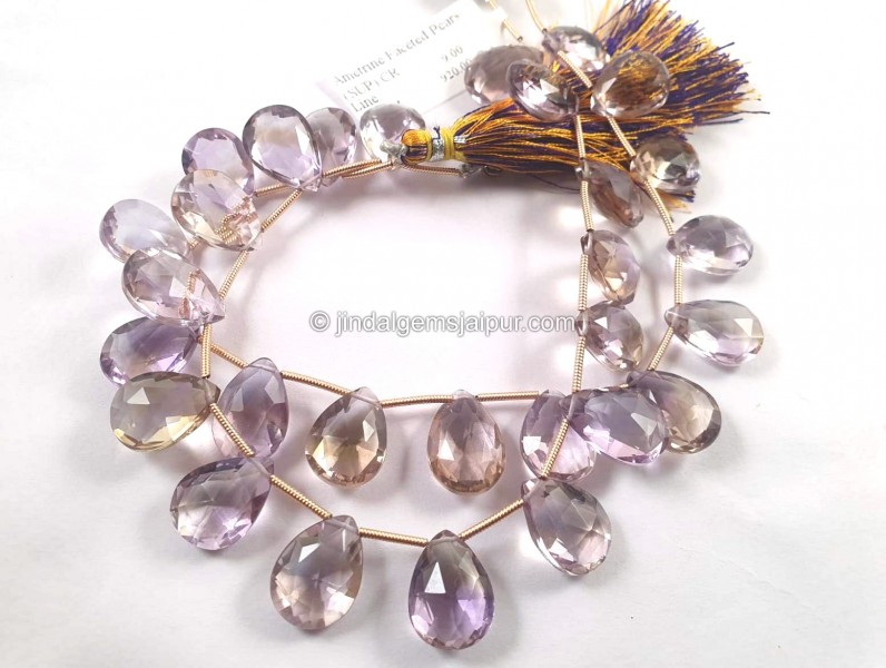 Ametrine Faceted Pear Beads
