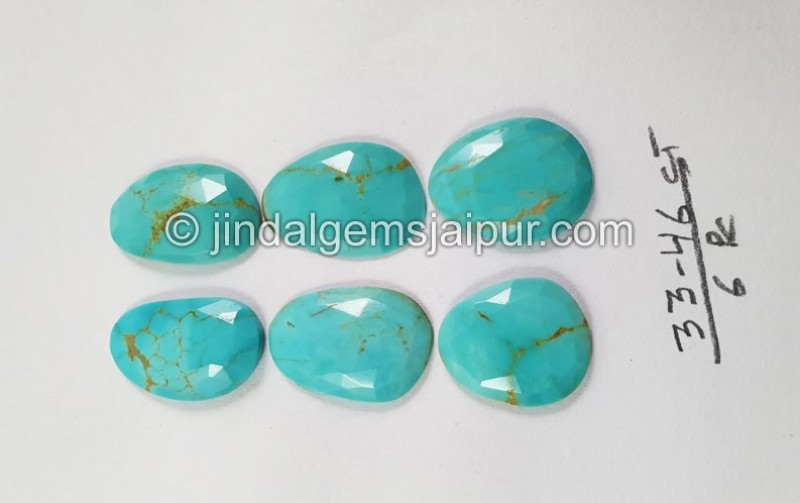 Golden Spiderweb Turquoise Rose Cut Slices