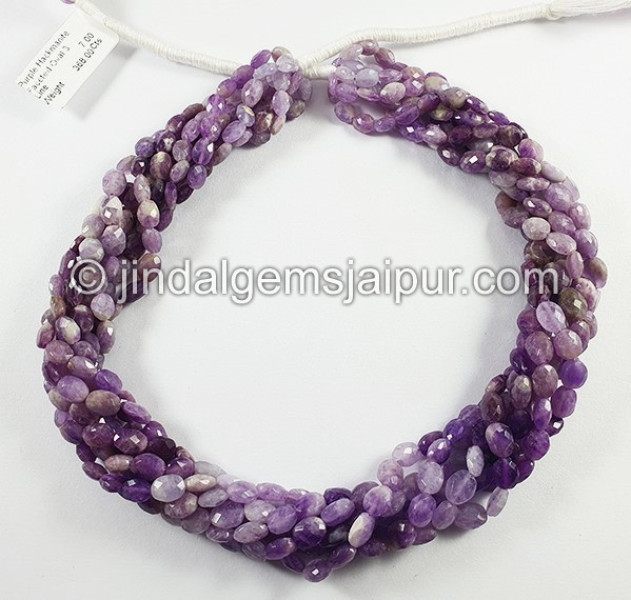 Purple Hackmanite Shaded Faceted Oval Shape Beads