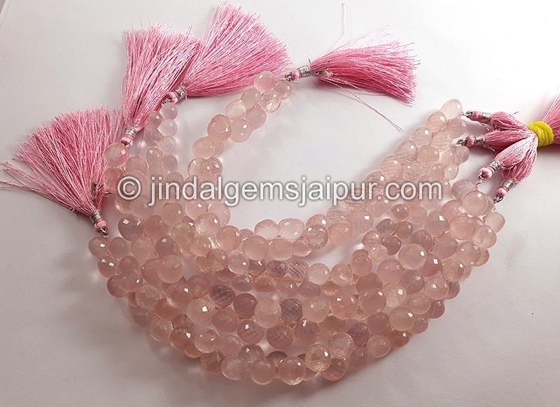 Rose Quartz Faceted Onion Shape Beads