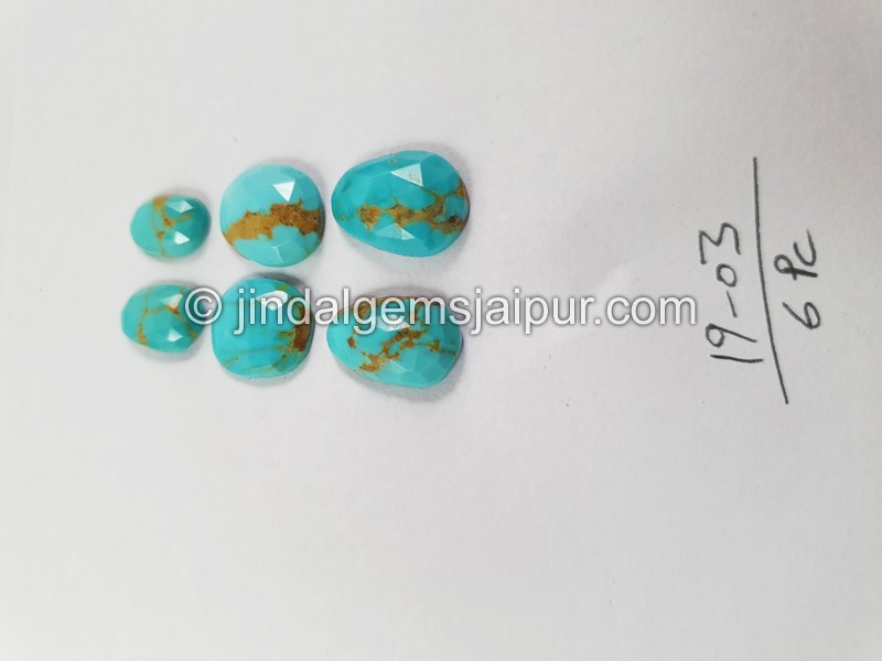 Golden Spiderweb Turquoise Rose Cut Slices