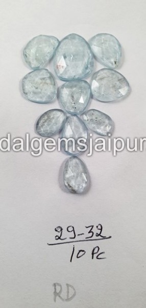 Aquamarine Rose Cut Slices