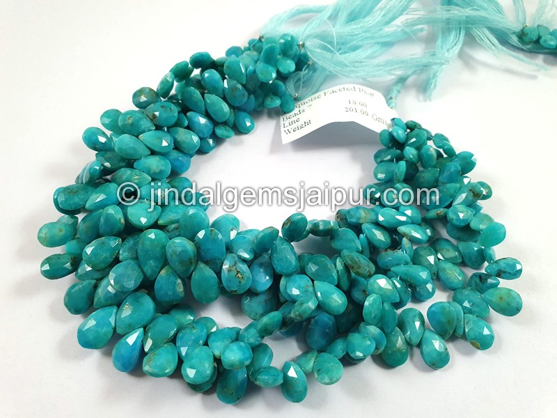 Natural Blue Turquoise Faceted Pear