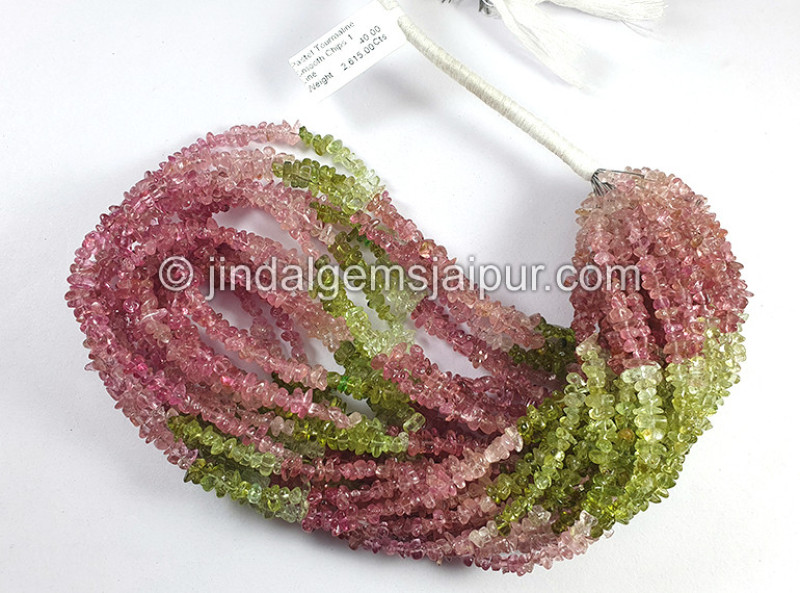 Pastel Tourmaline Smooth Chips Beads