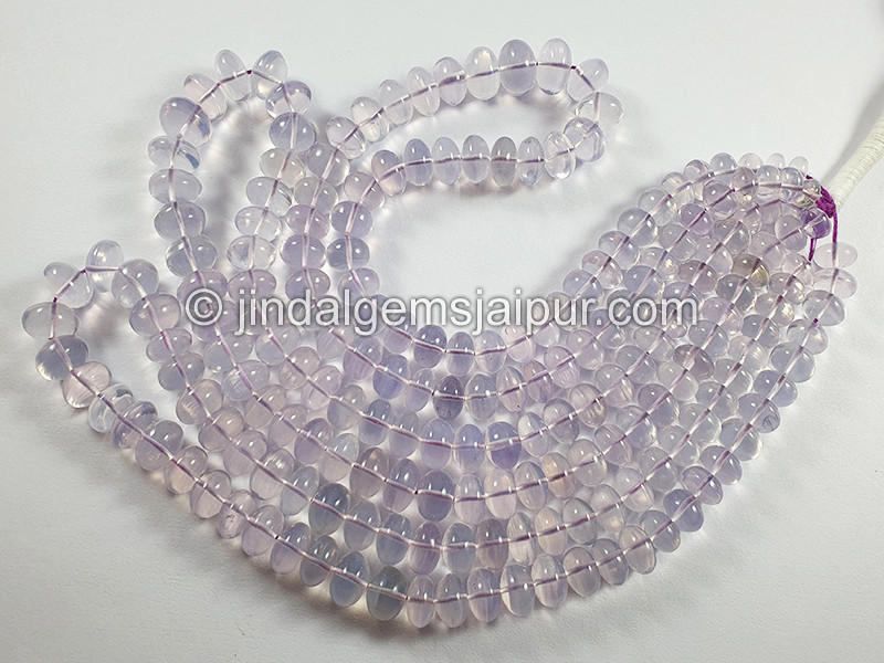 Scorolite Or Lavender Quartz Smooth Roundelle Shape Beads
