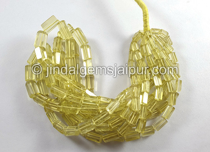 Lemon Quartz Step Cut Pipe Shape Beads