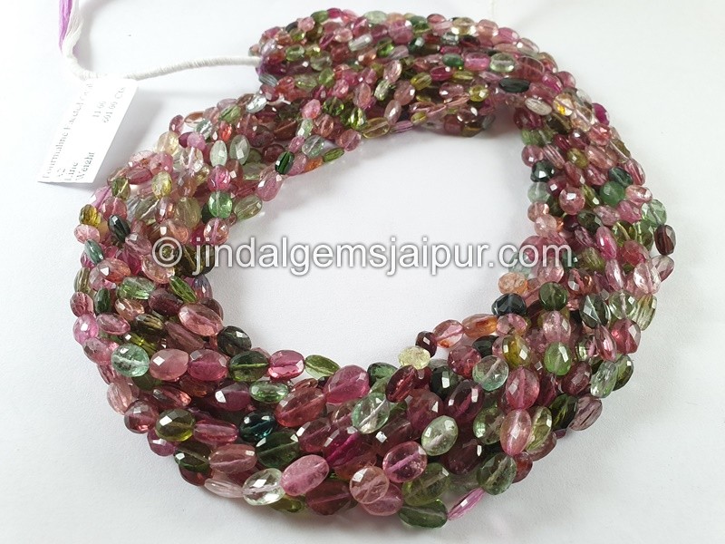 Tourmaline Faceted Oval Beads