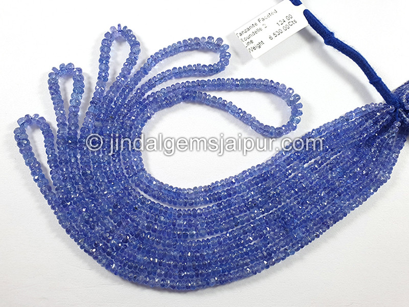 Tanzanite Faceted Roundelle Shape Beads