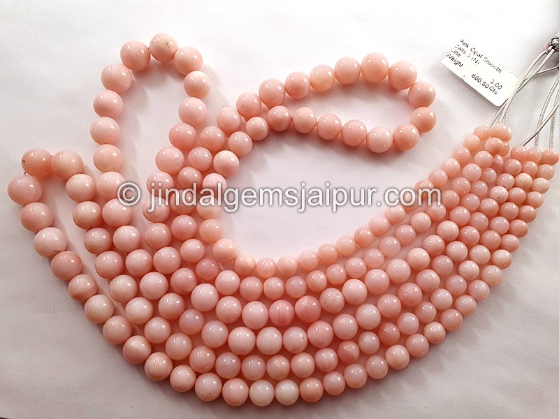 Pink Opal Smooth Balls Shape Beads