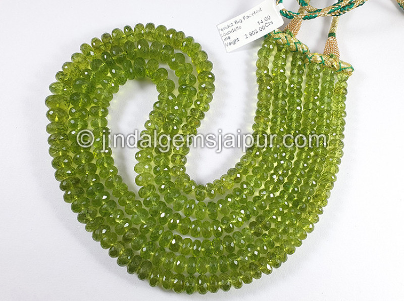 Peridot Big Faceted Roundelle Shape Beads