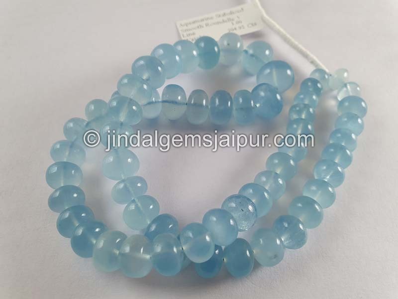 Aquamarine Smooth Roundelle Beads