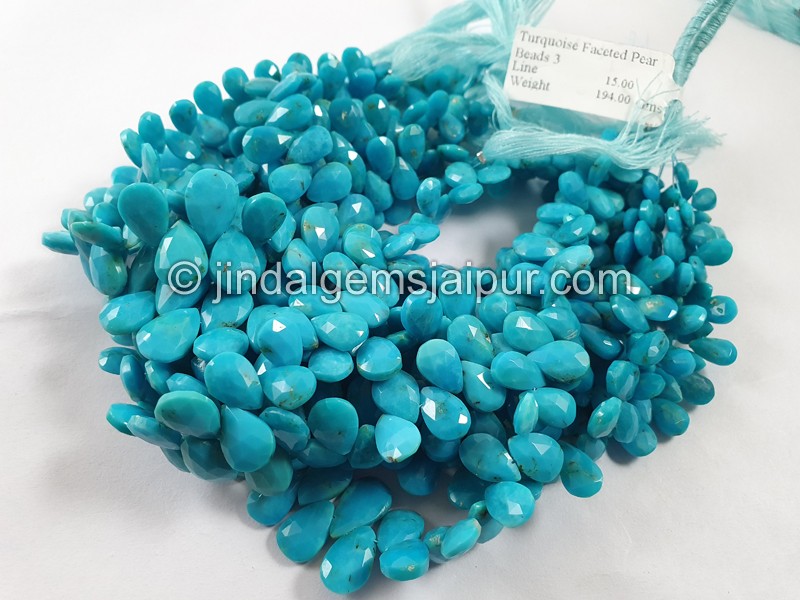 Turquoise Faceted Pear Shape Beads