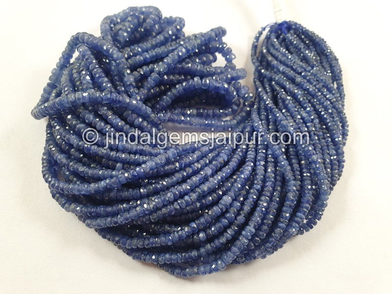 Blue Sapphire Faceted Roundelle Beads