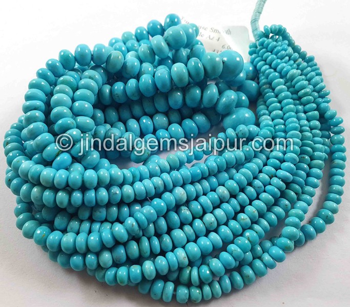 Turquoise Smooth Roundelle Shape Beads