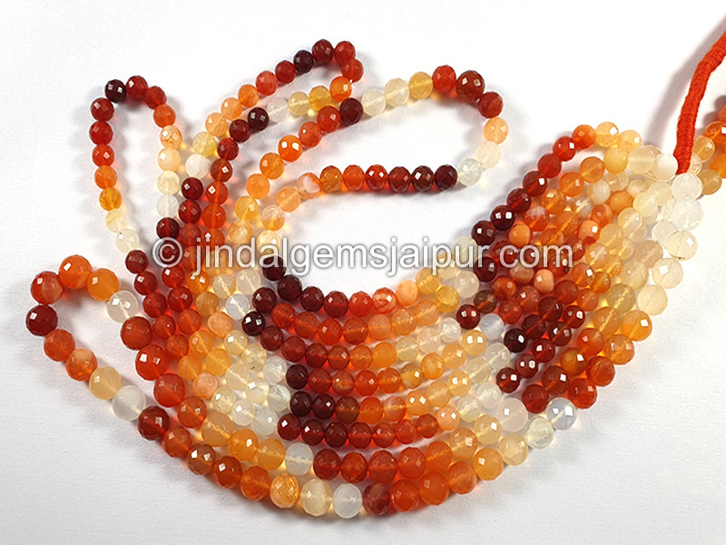Fire Opal Faceted Round Balls Shape Big Beads