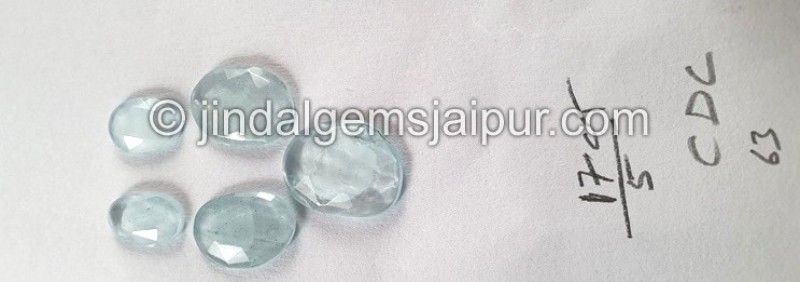 Milky Aquamarine Rose Cut Slices