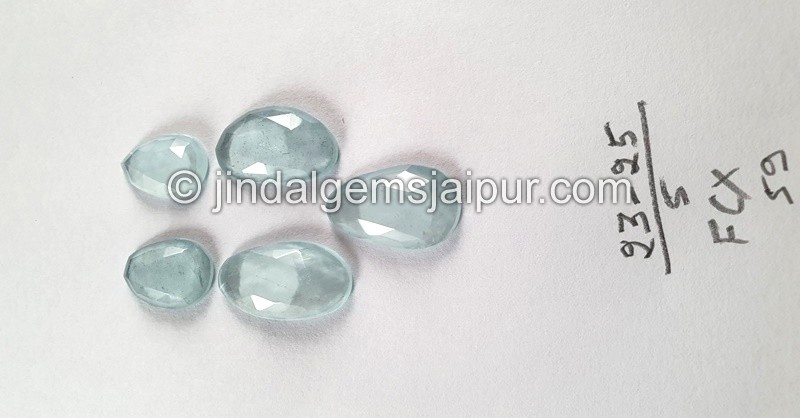 Milky Aquamarine Rose Cut Slices -- DEAQMA150
